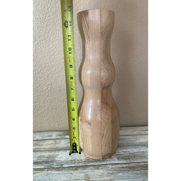 “Vintage Handcrafted Wooden 13" Candlestick Holder – Signed by Harry Stewart” - Picture 4 of 11